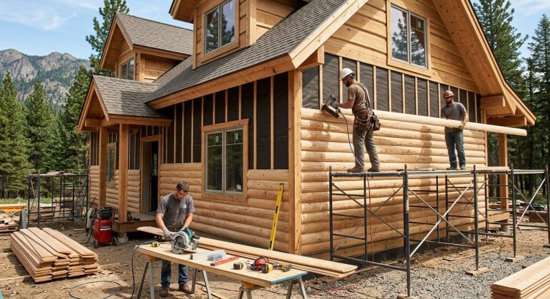 Log Siding Installation in Pittsfield, NH