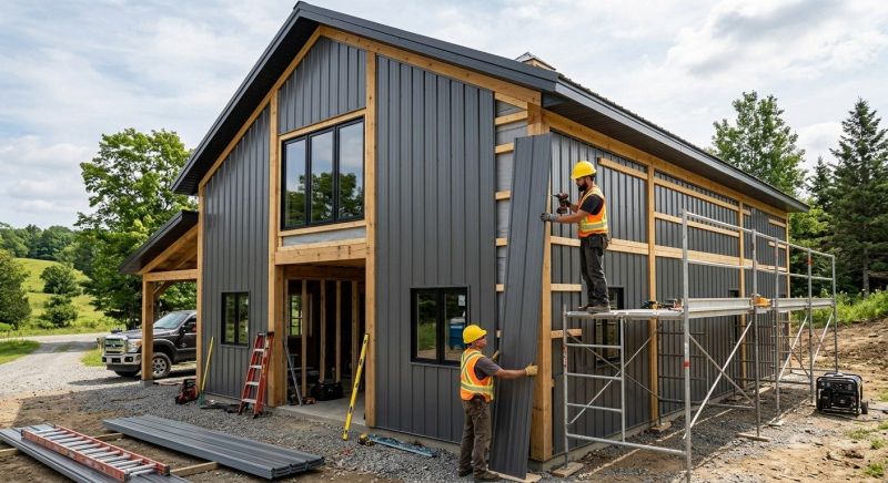 Pole Barn Siding Installation in Laconia, NH
